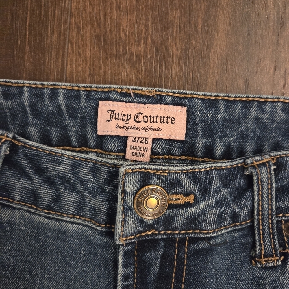 Juicy Couture Jeans Womens 3/26 Abbot Straight Leg Rhinestone Pockets Y2K - Picture 3 of 7